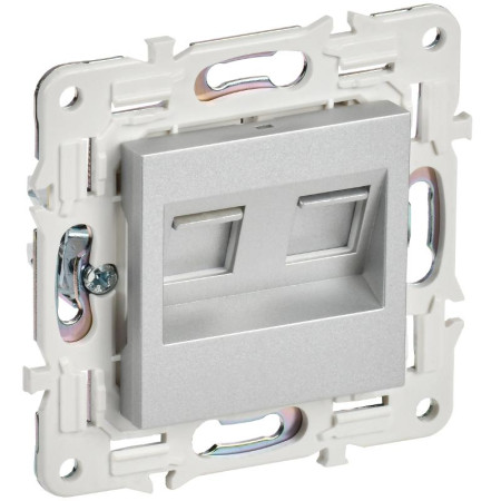 SKANDY Розетка компьютерная двойная RJ45 кат.6 SK-K04S серебряный