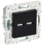 SKANDY Розетка USB A+A 3,1А SK-R15Bl черный