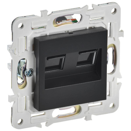 SKANDY Розетка компьютерная двойная RJ45 кат.6 SK-K04Bl черный