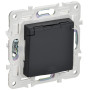 SKANDY Розетка з/к/ш кр. 16А IP44 SK-R11G графит