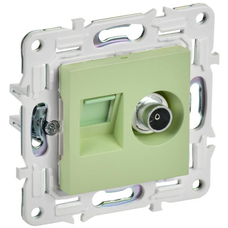 SKANDY Розетка двойная TV+RJ45 кат.6E SK-A15M мятный