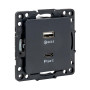 Стокгольм Механизм Розетки с 2USB type-A + type-C черный PROxima