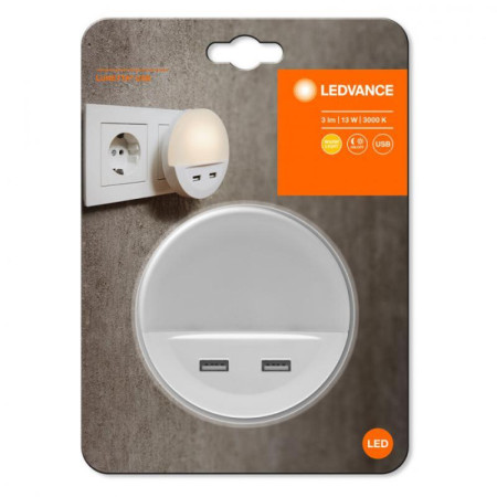 Ночник-мобильный помощник LUNETTA с сенсором и USB, Белый  3000К 1 Вт Серебряный 3Лм