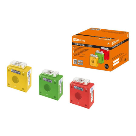Трансформатор тока ТТН 30T/100/5-5VA/0,5-Р (3 шт., color)