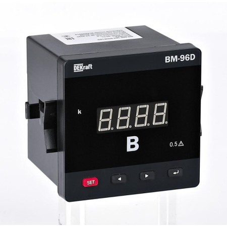 Вольтметр цифровой 96x96мм трехфазный, вход 600В, выход DO, LED-дисплей ВМ-96D
