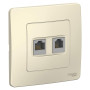 Blanca Молочный С/У Розетка 2-ая КОМП/ТЛФ, RJ45+RJ11