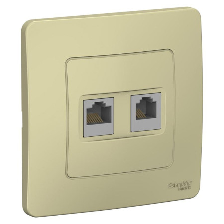 Blanca Бежевый С/У Розетка 2-ая: комп.RJ45, кат.5E + телефон. RJ11