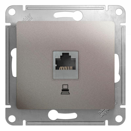 Glossa Платина Розетка компьютерная RJ45 кат.5E