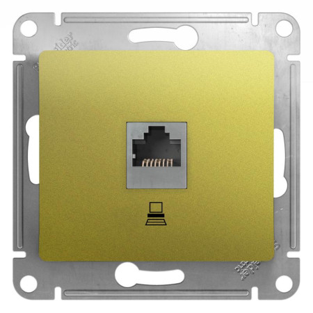Glossa Фисташковый Розетка компьютерная RJ45 кат.5E