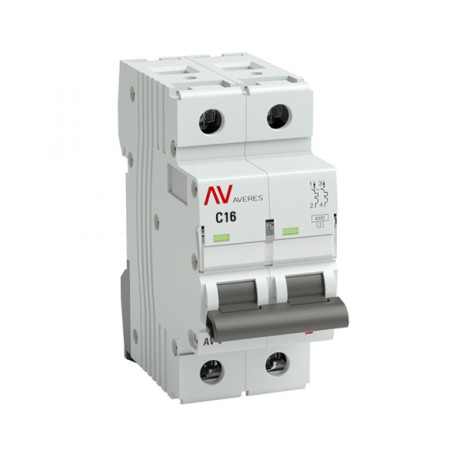 Выключатель автоматический двухполюсный AV-6 DC 16А C 6кА AVERES