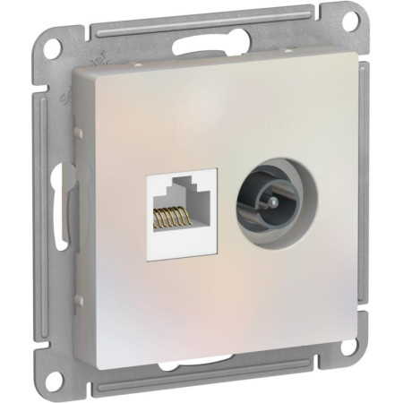 AtlasDesign Жемчуг Розетка 2-ая комп+TV, RJ45+TV, кат.5E, механизм