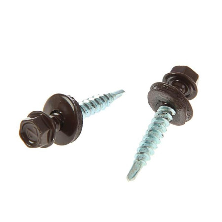 Саморез КР св. 4,8х35 RAL-8017 (шокол. корич.) (250 шт) - ведро ( 1,478 кг)