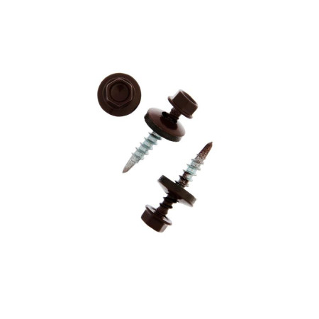 Саморез КР св. 4,8х28 RAL-8017 (шокол. корич.) (300 шт) - ведро ( 1,584 кг)