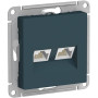 AtlasDesign Изумруд Розетка 2-ая компьютерная RJ45+RJ45, кат.5E, механизм