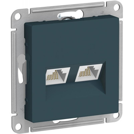 AtlasDesign Изумруд Розетка 2-ая компьютерная RJ45+RJ45, кат.5E, механизм