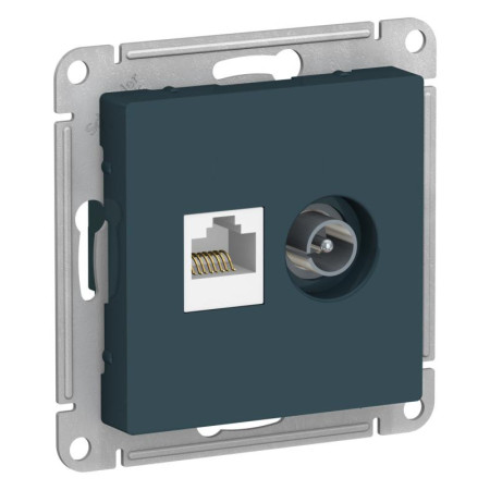 AtlasDesign Изумруд Розетка 2-ая комп+TV, RJ45+TV, кат.5E, механизм