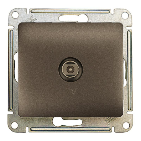 Glossa Графит Розетка TV проходная 4DB