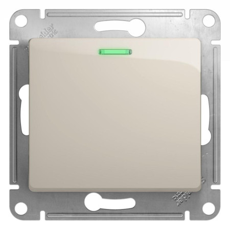 Glossa Молочный Переключатель 1-клавишный с подсветкой, сх.6а,10AX