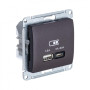 Glossa Шоколад USB Розетка A + тип-C 45W высокоскор.заряд. QC PD