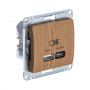 Glossa Дерево Дуб USB Розетка A + тип-C 45W высокоскор.заряд. QC PD