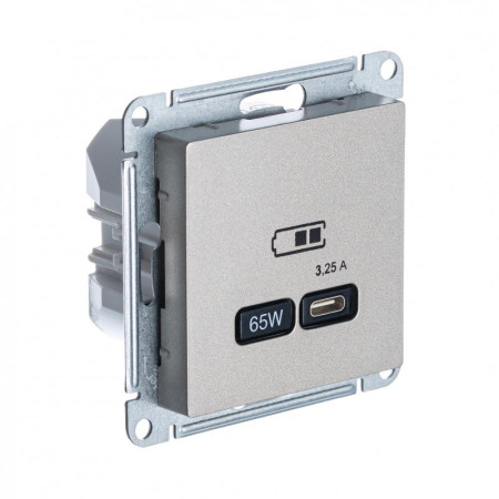 AtlasDesign Шампань USB Розетка тип-C 65W высокоскоростной заряд QC PD