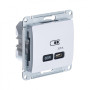 Glossa Белый USB Розетка тип-С 65W высокоскор.заряд. QC PD
