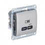 Glossa Платина USB Розетка тип-C 65W высокоскор.заряд. QC PD