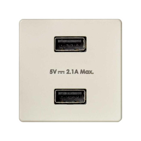 Зарядное устройство 2xUSB 2.1А 230В цвета слоновая кость S27