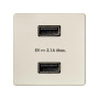 Зарядное устройство 2xUSB 2.1А 230В цвета слоновая кость S27