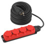 Удлинитель силовой UK-4e-3x1,5-30m-IP44(KG) с заземлением 4 розетки каучук 30м КГ 3х1,5мм2 IP44