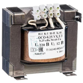 ОСО-0,25 УХЛ3 220/12, IP00, трансформатор