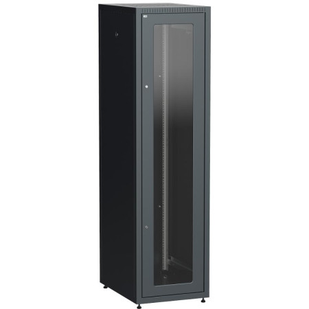 Шкаф LINEA E 33U 600х800мм двери 2шт стек. и метал. чер.