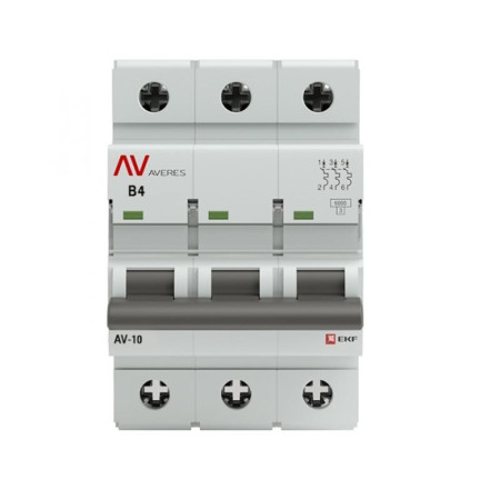 Выключатель автоматический трехполюсный AV-6 4А B 6кА AVERES