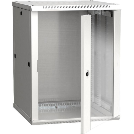 Шкаф LINEA W 15U 600x600 мм дверь стекло, RAL7035