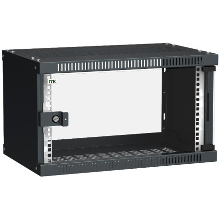 Шкаф LINEA WE 6U 550x350мм дверь стекло черный