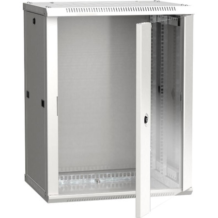 Шкаф LINEA W 12U 600x450 мм дверь стекло, RAL7035