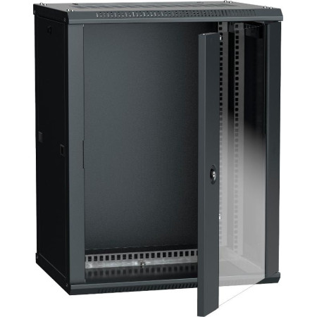 Шкаф LINEA W 12U 600x450 мм дверь стекло, RAL9005