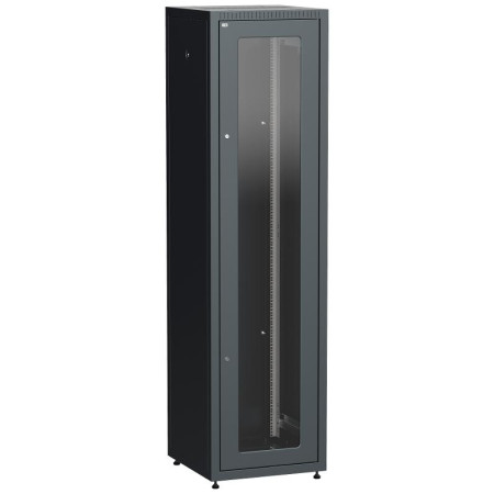 Шкаф LINEA E 42U 600х600мм двери 2шт стек. и метал. чер.