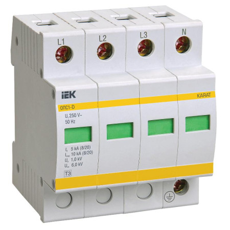 Ограничитель импульсного перенапряжения ОПС1-D 4Р In5kA Un230B Im10kA