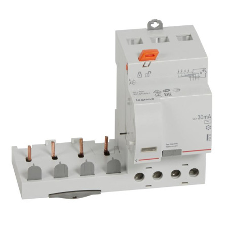 Дифференциальный блок DX3 - тип AC - 30 мА - 4П - 400 В~ - 40 А - 3 модуля