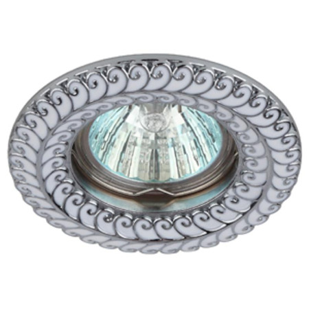 Светильник встраиваемый точечный KL72WH/SL MR16, 12V/220V, 50W белый/серебро