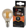 Лампа светодиодная F-LED P45-9W-827-E14 gold (филамент, шар золот, 9Вт, тепл, E14)