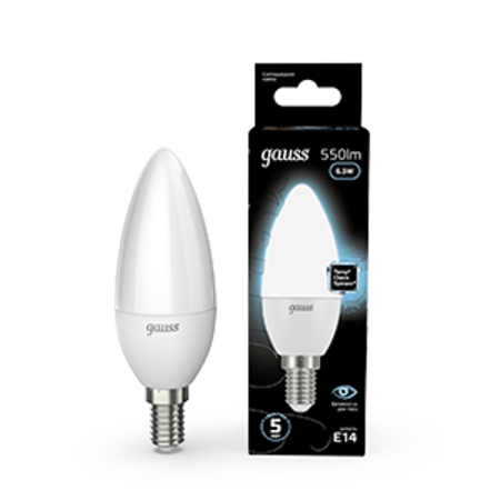 Лампа светодиодная LED 6,5Вт E14 220В 4100К свеча