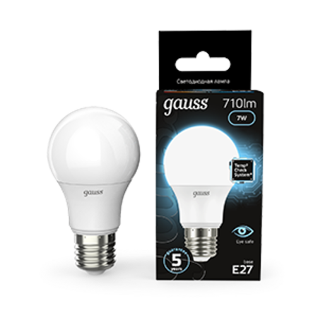 Лампа светодиодная LED 7Вт E27 220В 4100К A60
