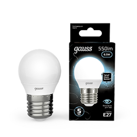 Лампа светодиодная LED 6,5Вт E27 220В 4100К шар