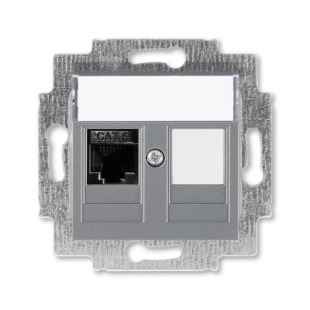 ABB Levit Сталь Розетка комп. RJ45 категория 6 и заглушка