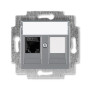 ABB Levit Сталь Розетка комп. RJ45 категория 6 и заглушка