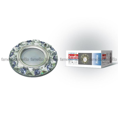 Светильник декор. встраив. DLS-P123 GU5.3 CHROME/CLEAR+PURPLE арматура металл хром, / кристалл фиолетовый