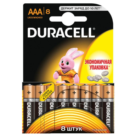 Элемент питания Duracell LR03-8BL BASIC