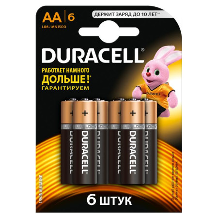 Элемент питания Duracell LR6-6BL BASIC
